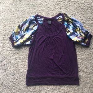 BCBG purple shirt with lose big sleeves